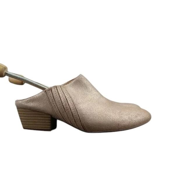 BCBGeneration Shoes Women 7.5 Mule Slip On Clog Leather Metallic Lori Block Heel - Picture 2 of 15